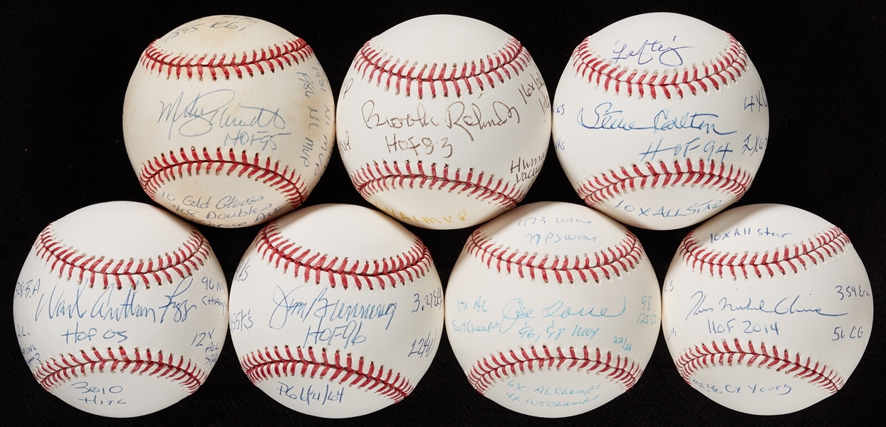Incredible HOFer Signed STAT Baseball Collection (14)