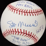 Stan Musial Single-Signed STAT OML Baseball (Graded PSA/DNA 9.5)
