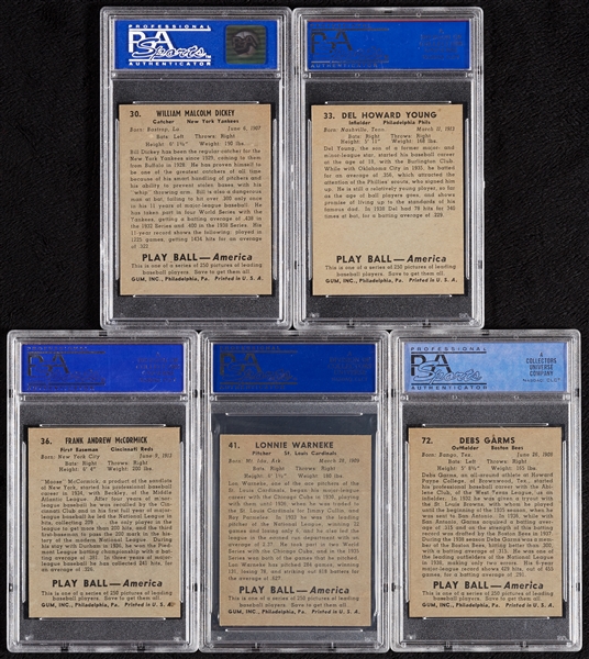 1939 Play Ball PSA 8 Group with Bill Dickey (5)