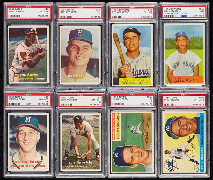 1939-1958 PSA-Graded HOFers & Stars Group with Willie Mays, Berra, Campanella (49) 