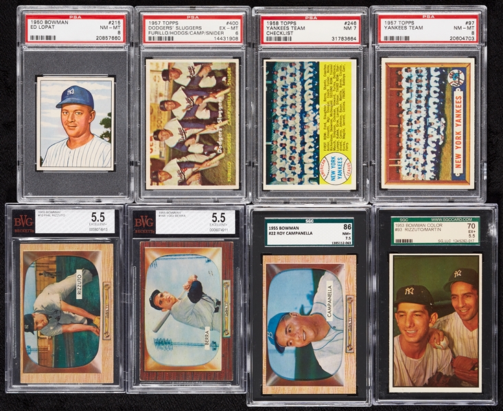 1939-1958 PSA-Graded HOFers & Stars Group with Willie Mays, Berra, Campanella (49) 