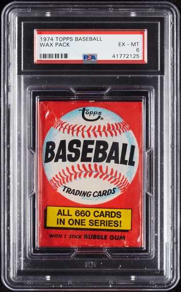1974 Topps Baseball Wax Pack (Graded PSA 6)