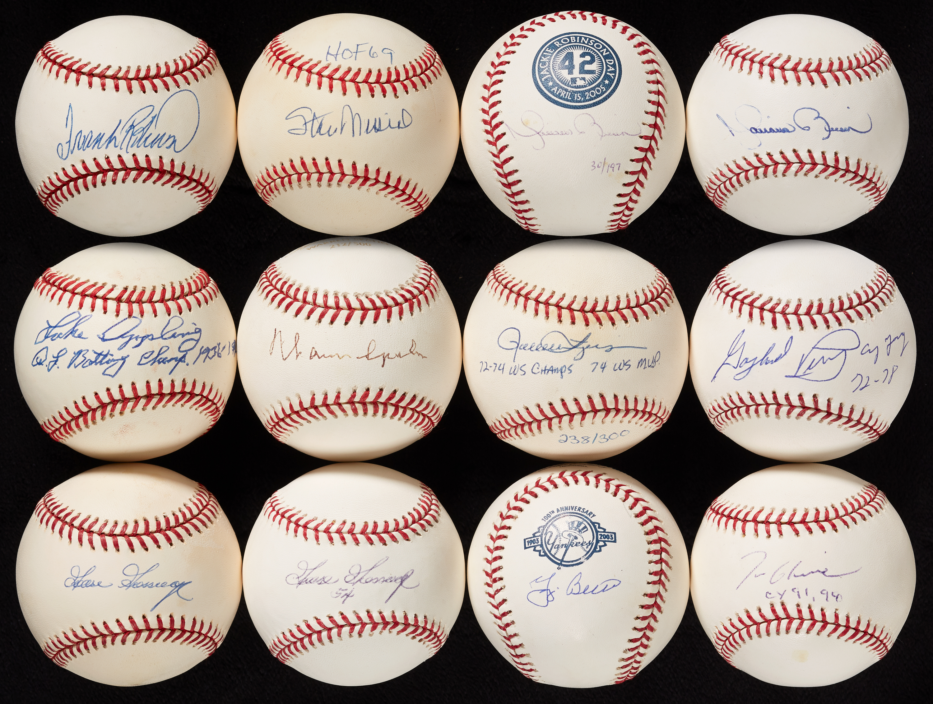 Lot Detail - HOFer Single-Signed Baseball Collection with Rivera, Musial,  Berra (24)