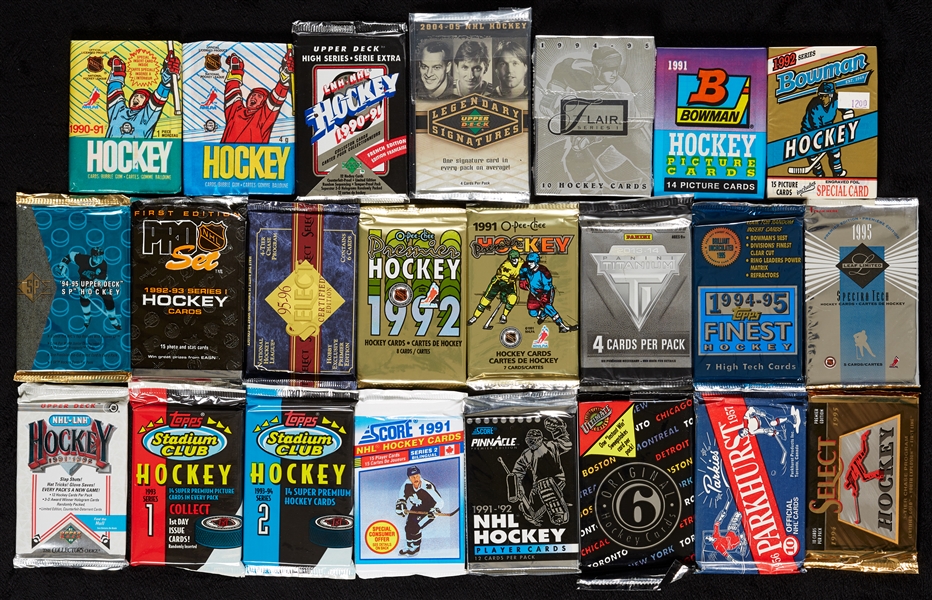 Unopened 1990s Hockey Packs Hoard (220)
