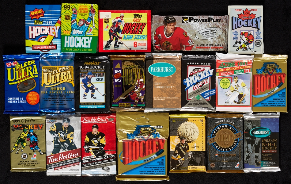 Unopened 1990s Hockey Packs Hoard (220)