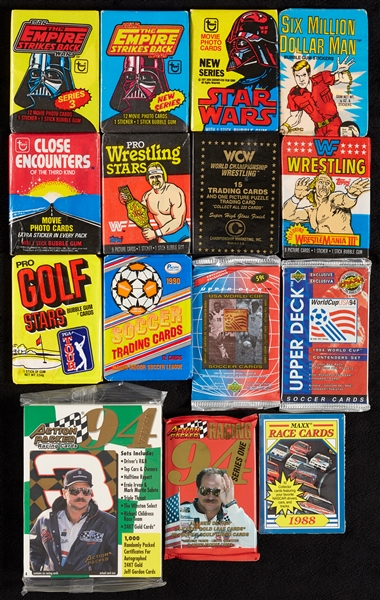 Unopened Misc. Packs Hoard with Boxing, Golf, Motorsports, Wrestling, Entertainment (352)