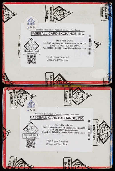 1983 Topps Baseball Wax Boxes Pair (2)