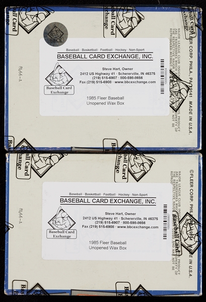 1985 Fleer Baseball Wax Boxes Pair (2)