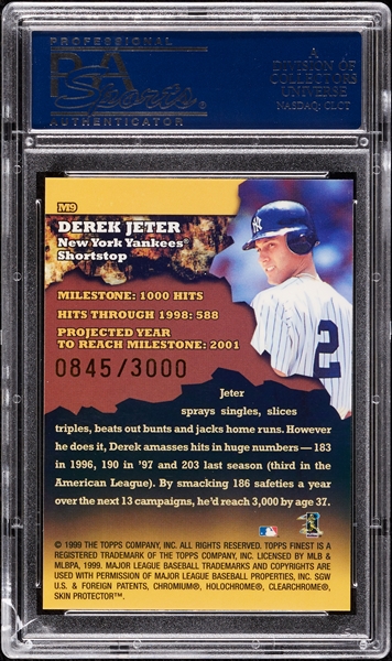 1999 Finest Derek Jeter Milestones No. M9 PSA 10