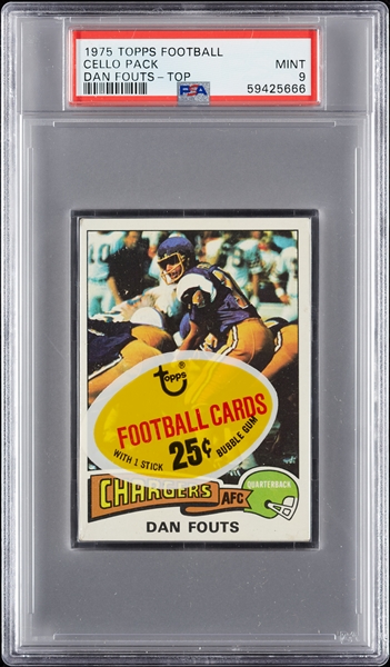 1975 Topps Football Cello Pack - Dan Fouts Top (Graded PSA 9)