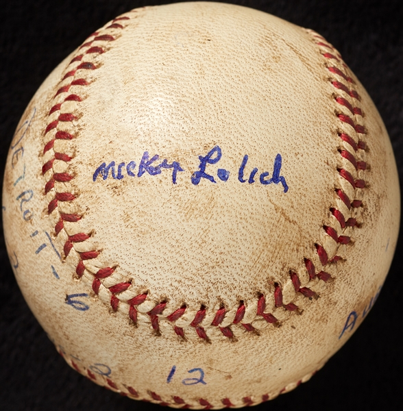 Mickey Lolich Career Win No. 17 Final Out Game-Used Baseball (8/12/1964) (BAS) (Lolich LOA)