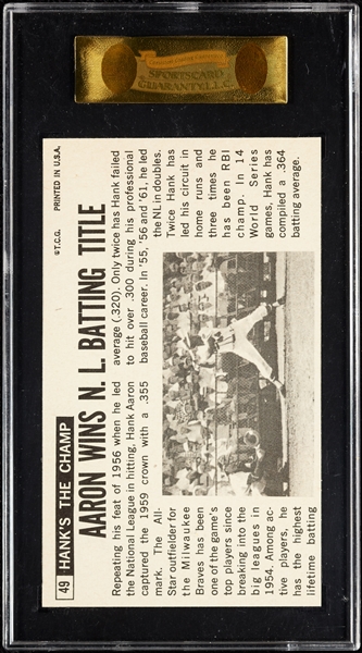 1964 Topps Giants Hank Aaron No. 49 SGC 8.5