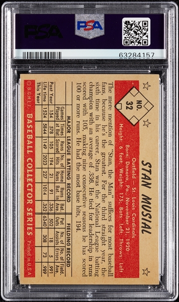 1953 Bowman Color Stan Musial No. 32 PSA 7