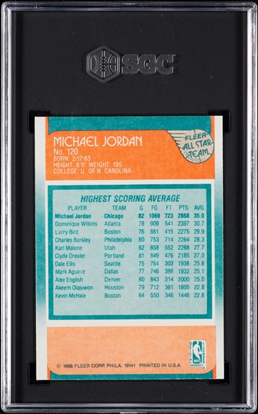 1988 Fleer Michael Jordan No. 120 SGC 7