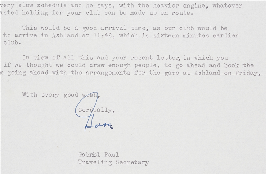 1941 Pair of Gabe Paul Signed Letters to Walter O. Briggs Jr. (2)