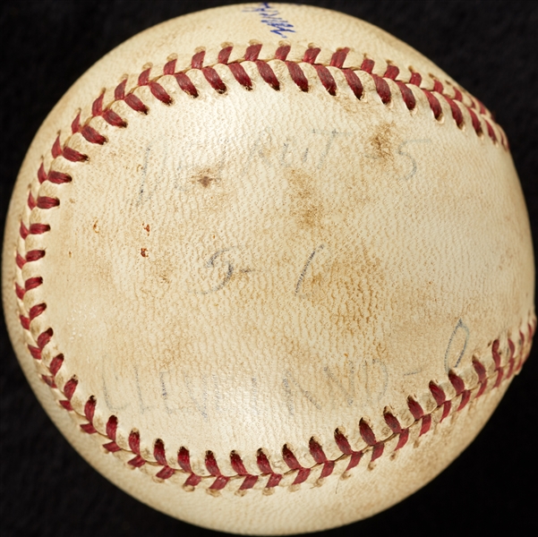 Mickey Lolich Career Win No. 106 Final Out Game-Used Baseball (4/22/1970) (BAS) (Lolich LOA)