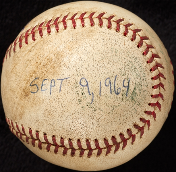 Mickey Lolich Career Win No. 21 Final Out Game-Used Baseball (9/9/1964) (BAS) (Lolich LOA)