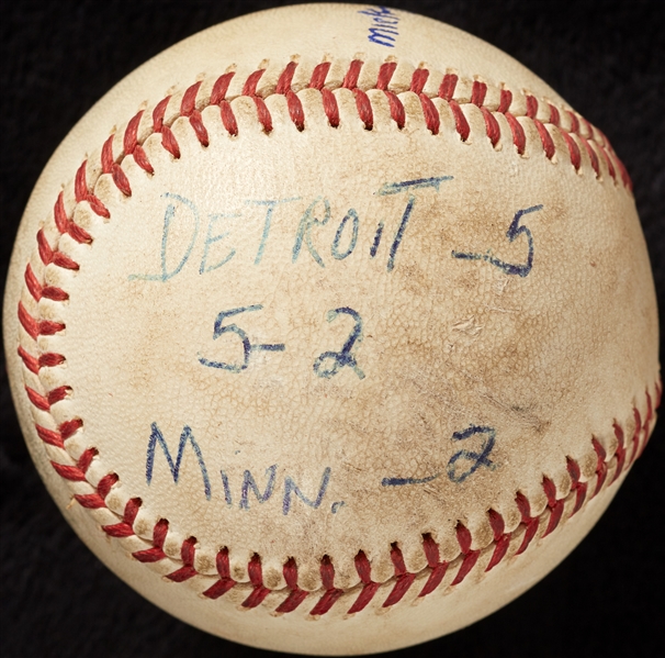 Mickey Lolich Career Win No. 31 Final Out Game-Used Baseball (6/26/1965) (BAS) (Lolich LOA)