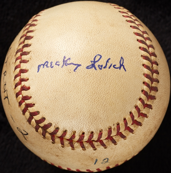 Mickey Lolich Career Win No. 35 Final Out Game-Used Baseball (9/10/1965) (BAS) (Lolich LOA)