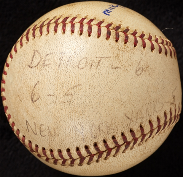 Mickey Lolich Career Win No. 49 Final Out Game-Used Baseball (8/15/1966) (BAS) (Lolich LOA)