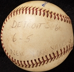 Mickey Lolich Career Win No. 49 Final Out Game-Used Baseball (8/15/1966) (BAS) (Lolich LOA)