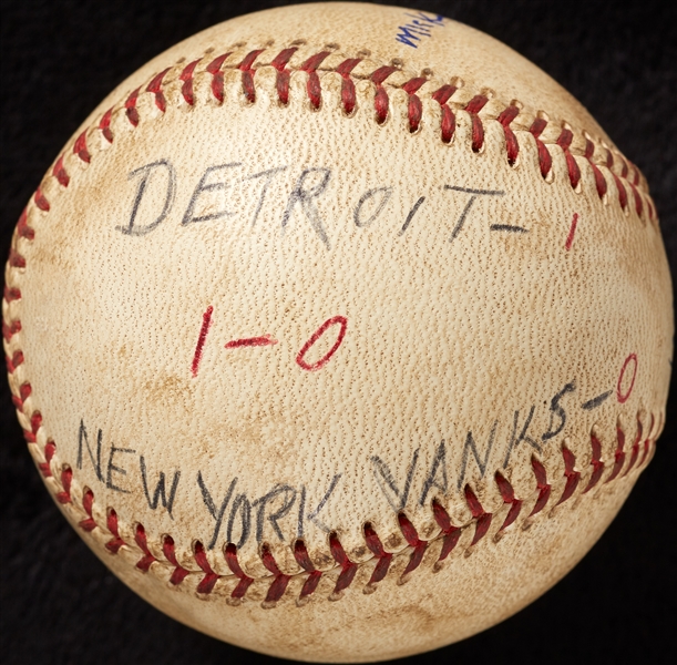 Mickey Lolich Career Win No. 69 Final Out Game-Used Baseball (5/31/1968) (BAS) (Lolich LOA)