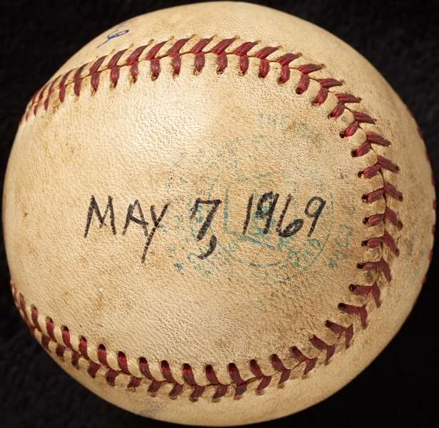 Mickey Lolich Career Win No. 86 Final Out Game-Used Baseball (5/7/1969) (BAS) (Lolich LOA)
