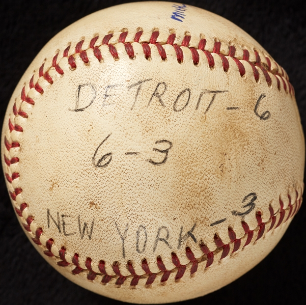 Mickey Lolich Career Win No. 90 Final Out Game-Used Baseball (6/17/1969) (BAS) (Lolich LOA)