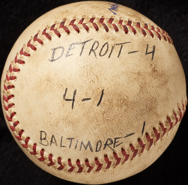 Mickey Lolich Career Win No. 94 Final Out Game-Used Baseball (7/4/1969) (BAS) (Lolich LOA)