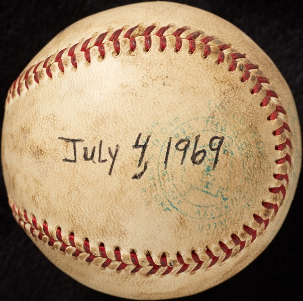 Mickey Lolich Career Win No. 94 Final Out Game-Used Baseball (7/4/1969) (BAS) (Lolich LOA)
