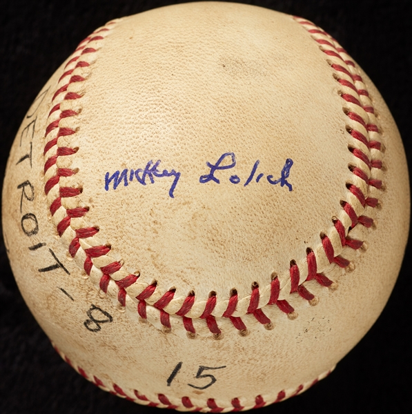 Mickey Lolich Career Win No. 98 Final Out Game-Used Baseball (8/10/1969) (BAS) (Lolich LOA)