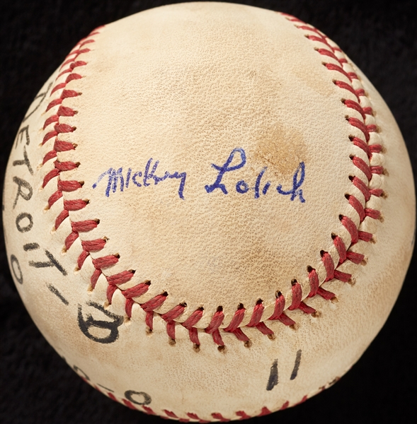 Mickey Lolich Career Win No. 127 Final Out Game-Used Baseball (6/24/1971) (BAS) (Lolich LOA)