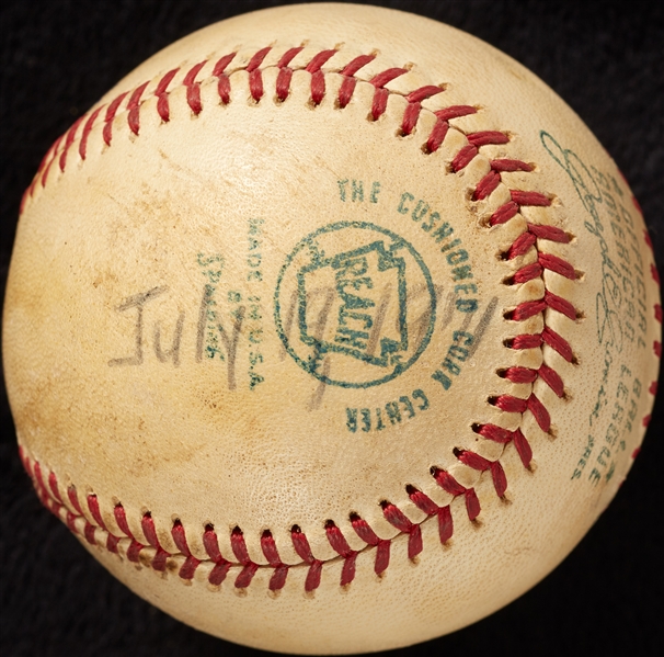 Mickey Lolich Career Win No. 131 Final Out Game-Used Baseball (7/19/1971) (BAS) (Lolich LOA)