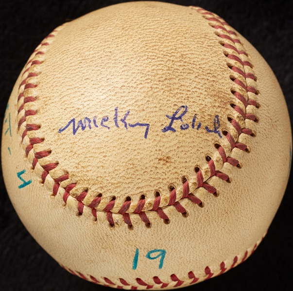 Mickey Lolich Career Win No. 135 Final Out Game-Used Baseball (8/12/1971) (BAS) (Lolich LOA)
