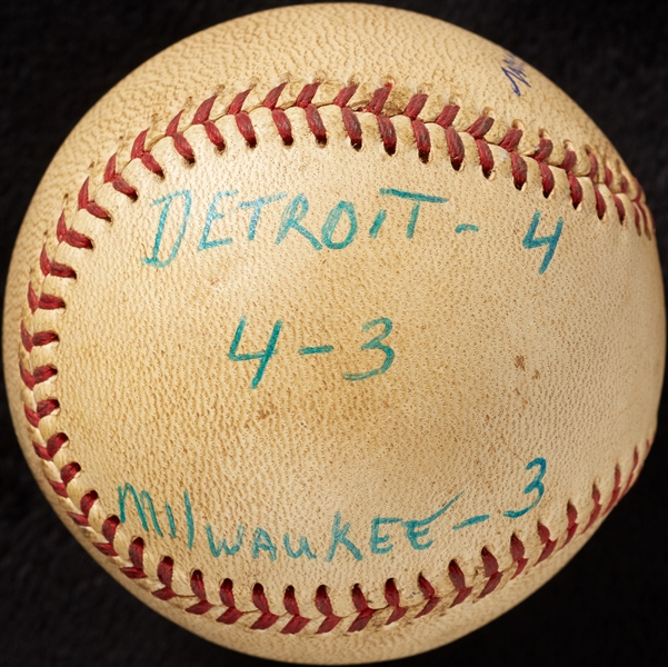 Mickey Lolich Career Win No. 135 Final Out Game-Used Baseball (8/12/1971) (BAS) (Lolich LOA)
