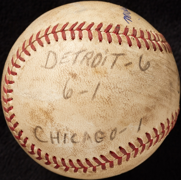Mickey Lolich Career Win No. 144 Final Out Game-Used Baseball (4/29/1972) (BAS) (Lolich LOA)