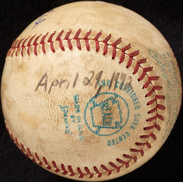 Mickey Lolich Career Win No. 144 Final Out Game-Used Baseball (4/29/1972) (BAS) (Lolich LOA)