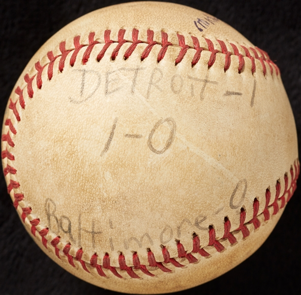 Mickey Lolich Career Win No. 171 Final Out Game-Used Baseball (7/1/1973) (BAS) (Lolich LOA)