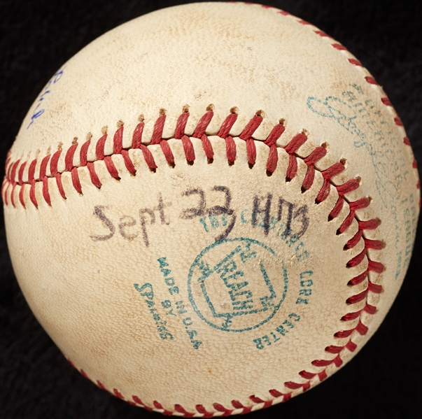 Mickey Lolich Career Win No. 179 Final Out Game-Used Baseball (9/22/1973) (BAS) (Lolich LOA)