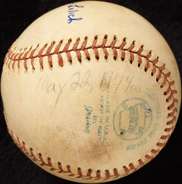 Mickey Lolich Career Win No. 183 Final Out Game-Used Baseball (5/22/1974) (BAS) (Lolich LOA)