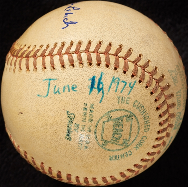 Mickey Lolich Career Win No. 187 Final Out Game-Used Baseball (6/16/1974) (BAS) (Lolich LOA)