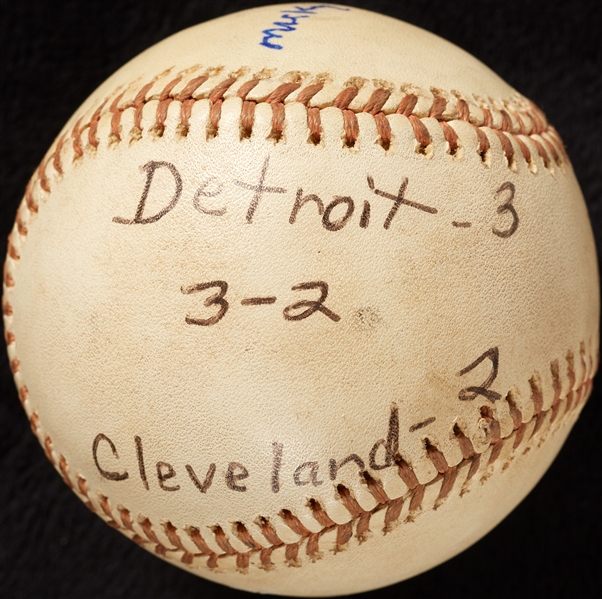 Mickey Lolich Career Win No. 191 Final Out Game-Used Baseball (8/7/1974) (BAS) (Lolich LOA)