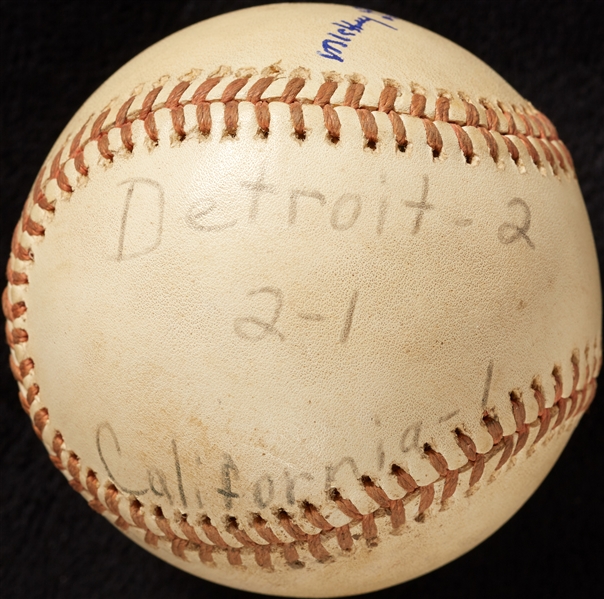 Mickey Lolich Career Win No. 195 Final Out Game-Used Baseball (8/28/1974) (BAS) (Lolich LOA)