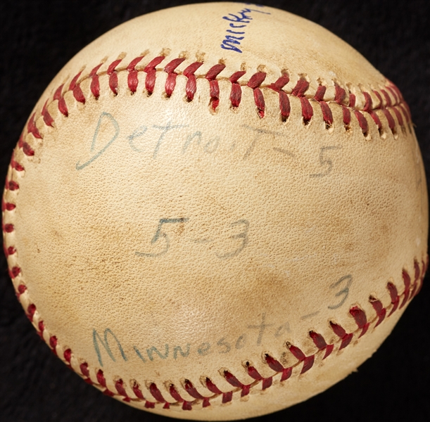 Mickey Lolich Career Win No. 199 Final Out Game-Used Baseball (5/20/1975) (BAS) (Lolich LOA)