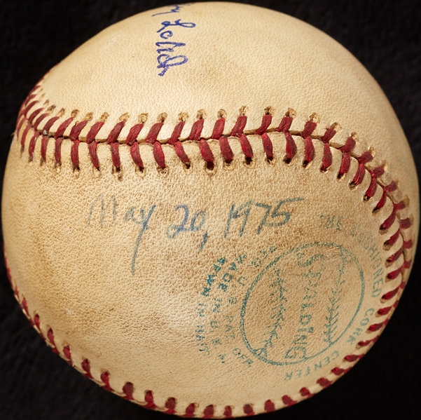 Mickey Lolich Career Win No. 199 Final Out Game-Used Baseball (5/20/1975) (BAS) (Lolich LOA)