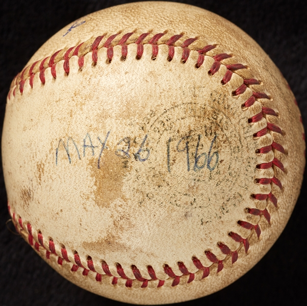 Mickey Lolich Career Save No. 5 Final Out Game-Used Baseball (5/26/1966) (BAS) (Lolich LOA)