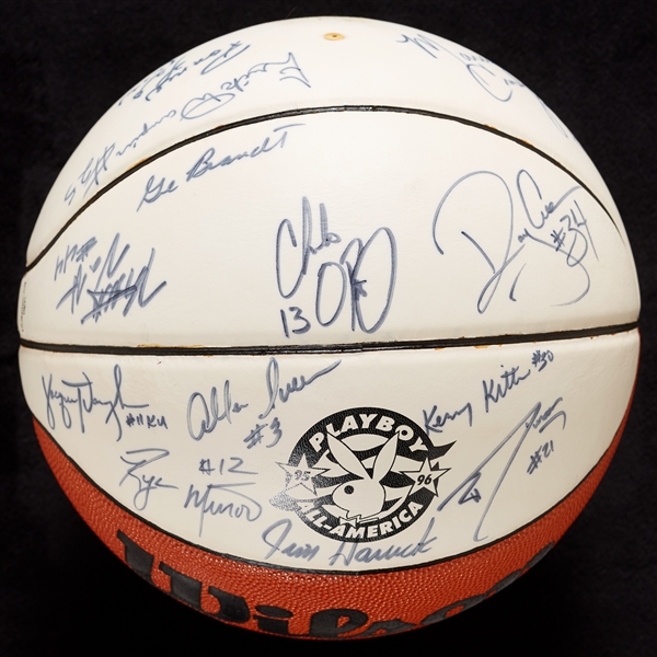 1995-96 Playboy All-America Team Signed Basketball (BAS)