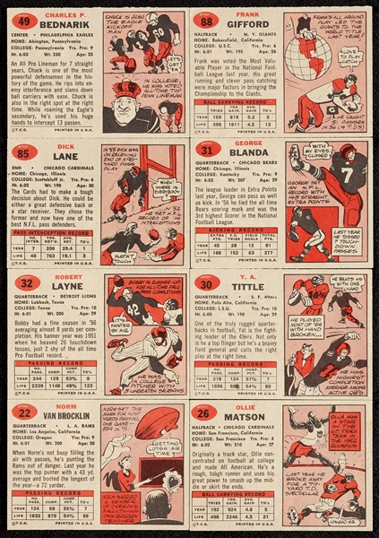 1957 Topps Football Near Set and Extras (264)
