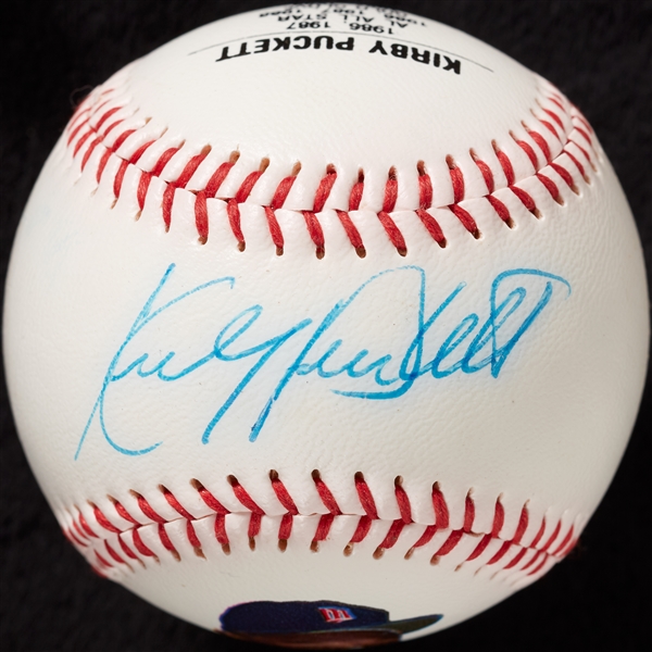 Kirby Puckett Single-Signed Photo Baseball (BAS)