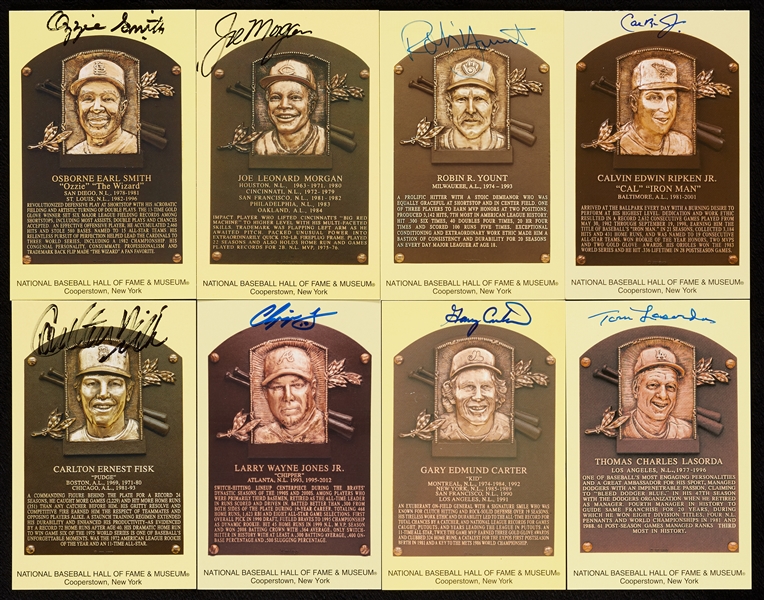 Signed Yellow HOF Plaque Postcard Collection (21)